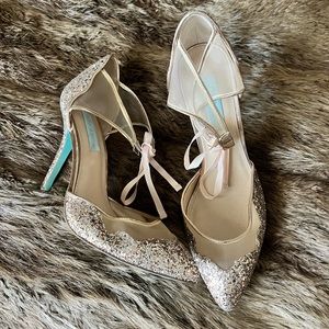 Betsy Johnson rose gold heels size 8 1/2!